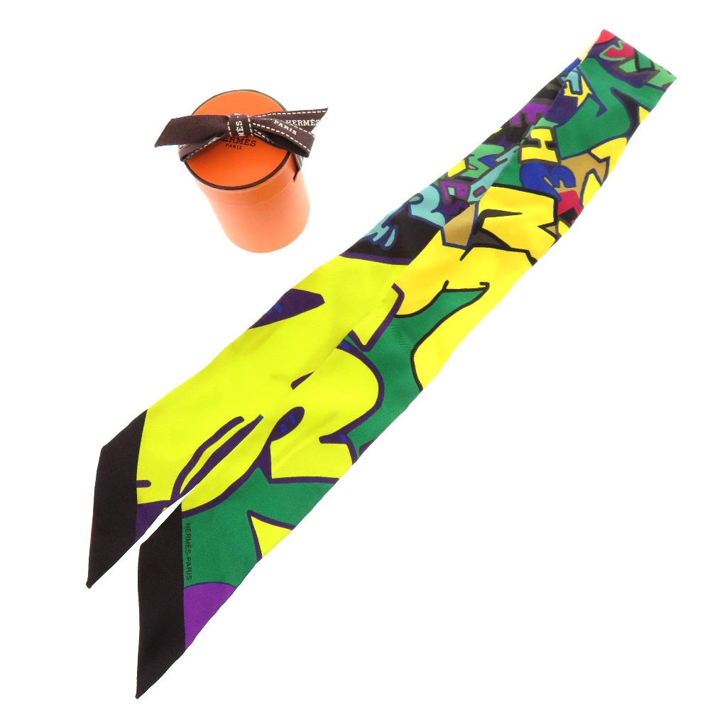 未使用品 ツイリー グラフィティ スカーフ シルク/シルク イエロー 1234【中古】 レディース