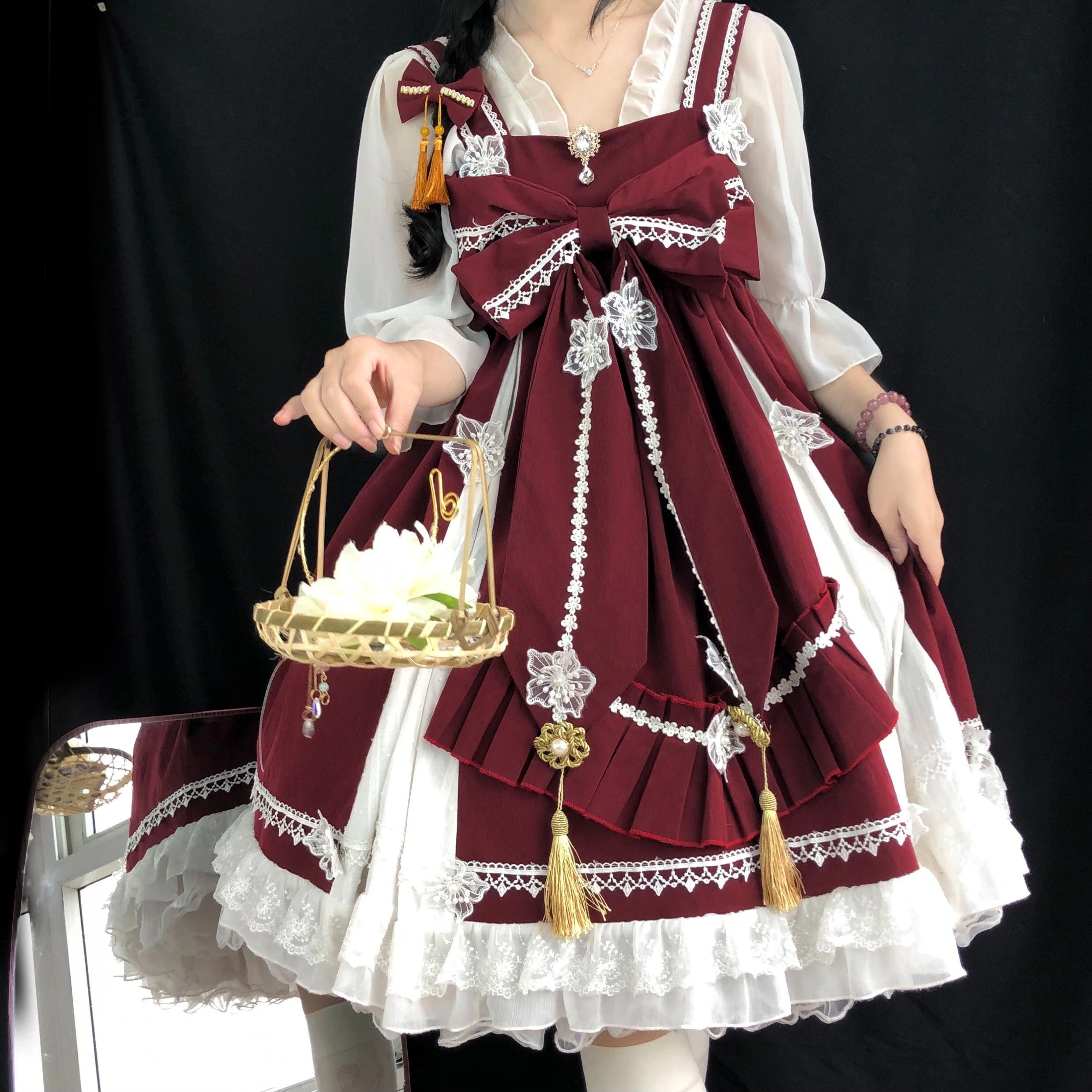 ロリータ春夏チャイナレインボー妖精重工エレガント枚追加