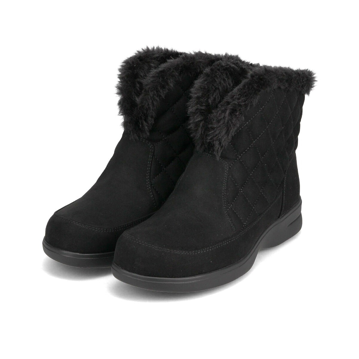 ショートブーツ レディース 防水 黒 キルティング ムートンブーツ スエード ローヒール 裏起毛 暖かい 痛くない 軽量 履きやすい 雪 秋 冬 ファー ボア 防滑 防寒 軽量 4e 幅広 外反母趾