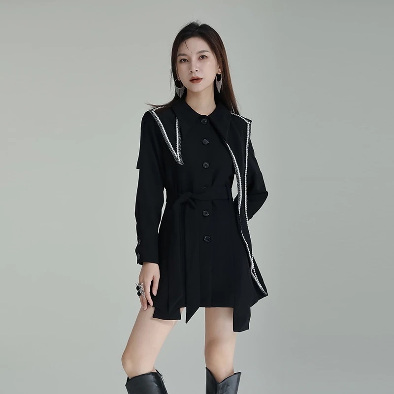 【J.Fashion】 短丈ワンピース ドッキングワンピース ロングブラウス風 レディースワンピース シャツワンピース 日焼け止め ドレス メガ割