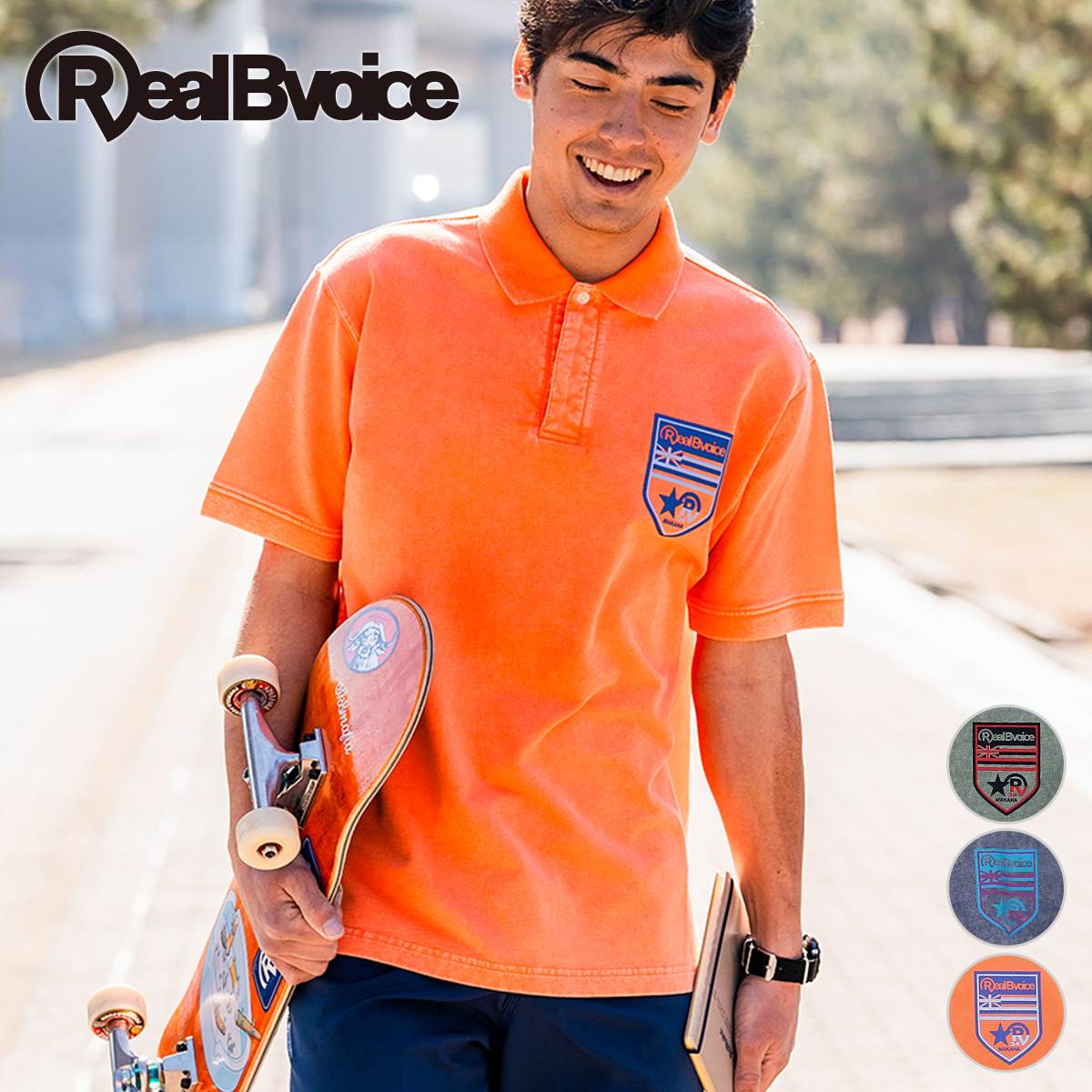 RealBvoice(リアルビーボイス) EMBLEM PIGMENT POLO SHIRT