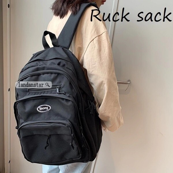 レディース通学通勤大容量黒リュックサックバックパックバッグ多収納A4かばん女子中学生高校生大学生アウ