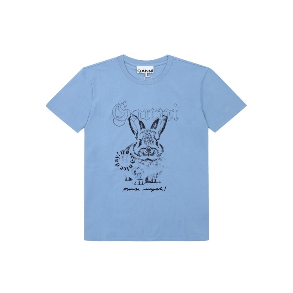ギャニ T4155 326 バニーロゴプリントレディースショートスリーブ Tシャツ