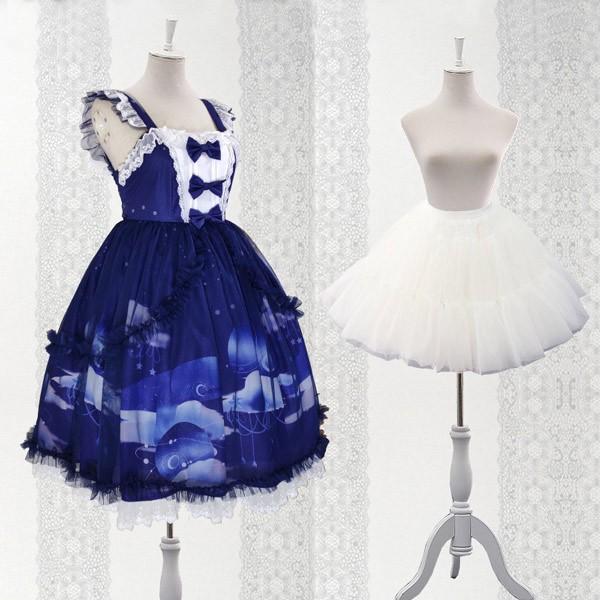 【人気製品 急速出荷】 パニエ ロリータ ワイヤー無し 普段使い ゴスロリ ソフトチュール Lolita ホワイト コスチューム ボリューム ゴムウエスト 萌え萌え