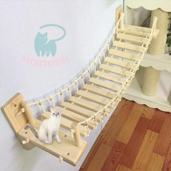 冬の新作ペット 用 猫 はしご 壁付け 吊り橋 キャットウォーク キャットタワー キャットラダー 可愛い ねこ 猫用 バースデーギフト お誕生日祝い 玄関 部屋