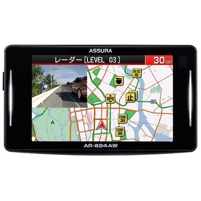 他サイト： セルスター 3.7インチ液晶 　ワンボディレーザー式オービス対応セーフティレーダー AR824AWの商品画像