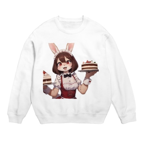【文字入れ可能受注生産】ウサギの女の子　メイド　ケモナー　ダブルケーキ スウェット