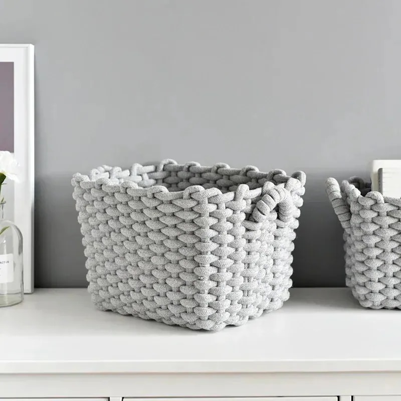 ロープ編み バスケット 収納ボックス 大容量 韓国インテリア 韓国風空間作 GT12