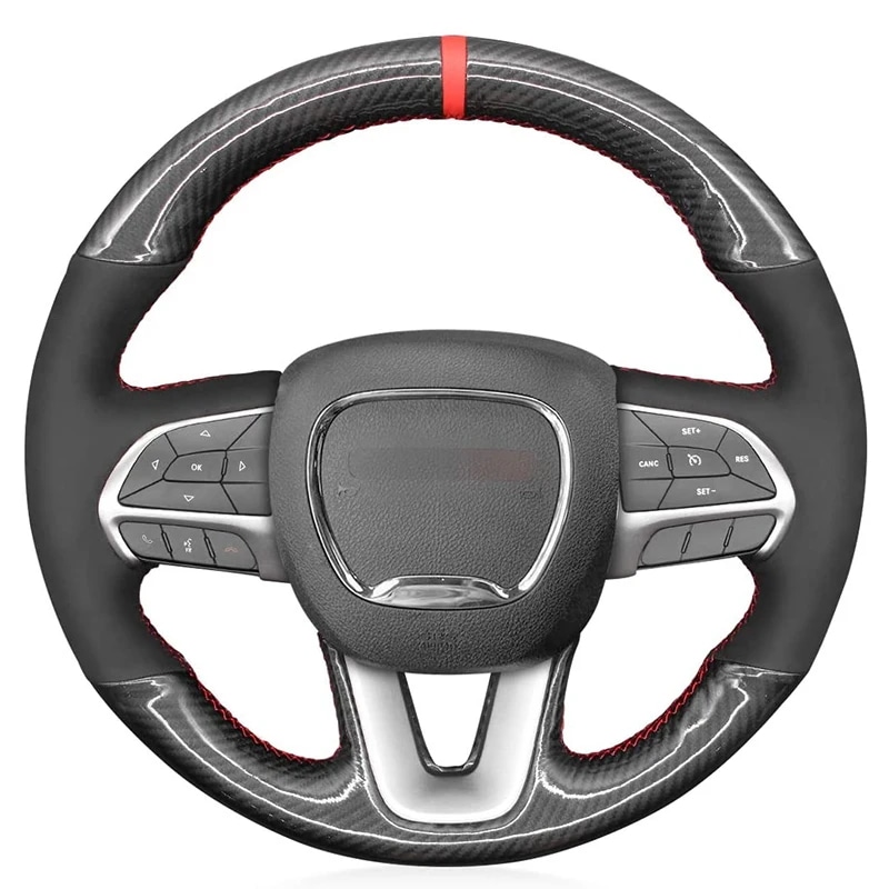 ハンドソーイングステアリングホイールカバー,車内アクセサリー,DIyケース,dodge (srt),challer2015-2021,充電器2015-2021,装飾用