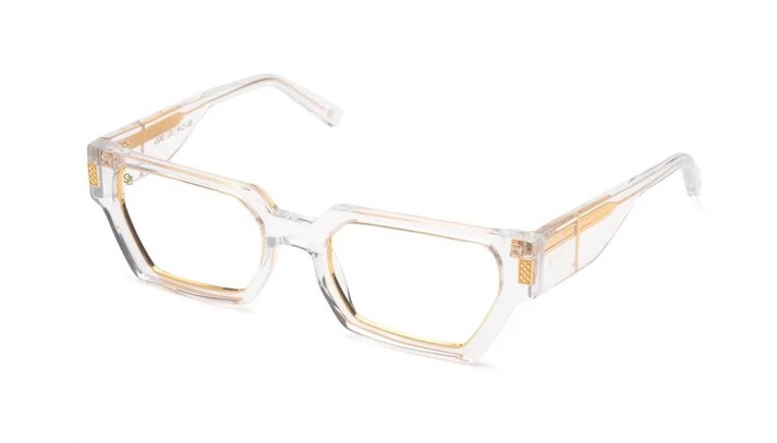 9five LOCKS Crystal & 24k Gold Clear Lens Glasses　ロックス / 24Kゴールド