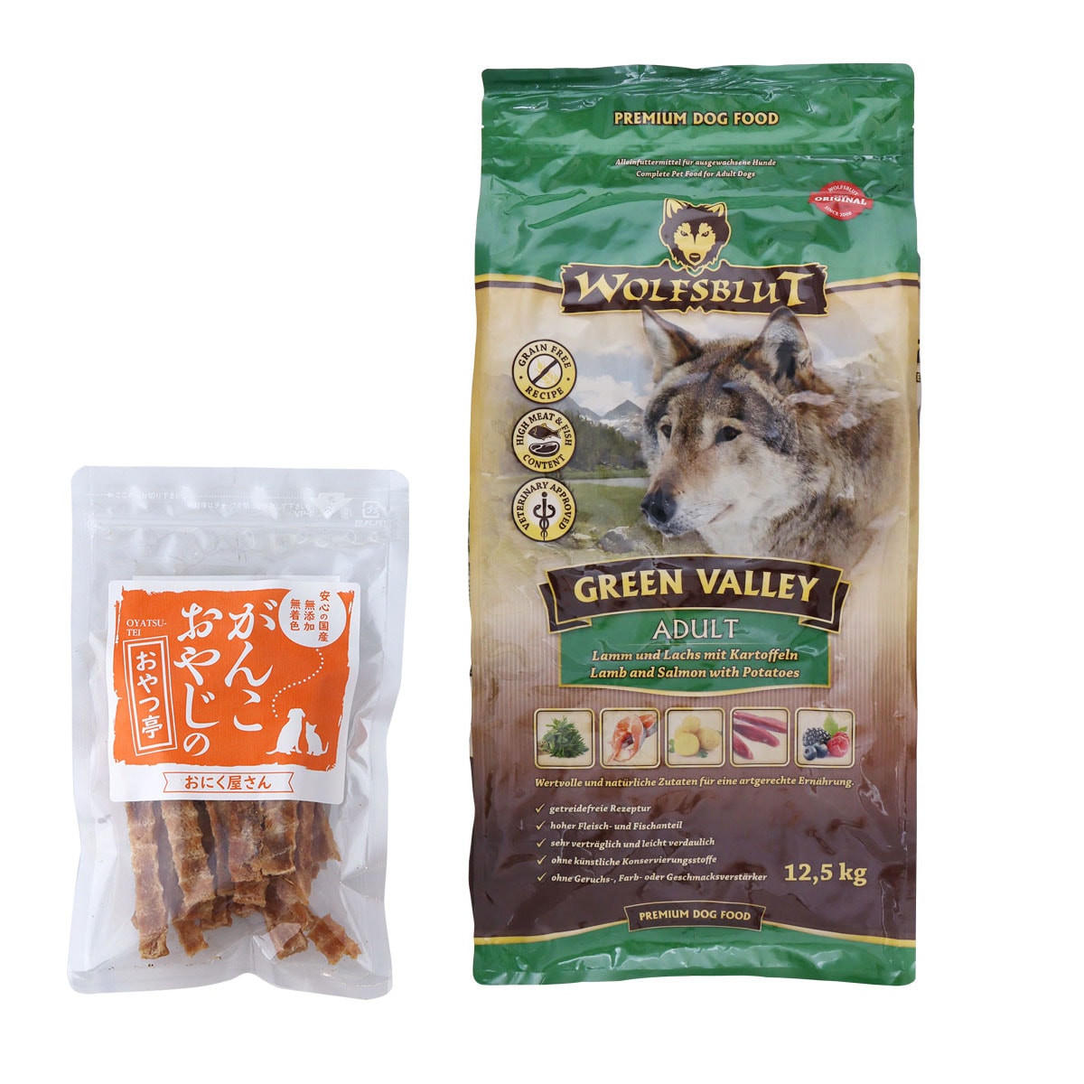 ウルフブラット アダルト グリーンバレー（ラム＆サーモンとポテト）12.5kg【国産たじま鶏ジャーキー40g付き】