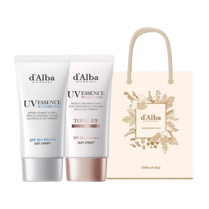 ウォータープル エッセンス 日焼け止め SPF50 + PA +++ 50ml + ウォータープル トーンアップ 日焼け止め SPF50 + PA +++ 50ml + ギフトバッグ