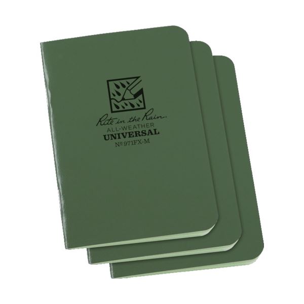（まとめ） ライトインザレインミニステイプルノートブック グリーン 971FX-M 1パック（3冊） (×5セット)