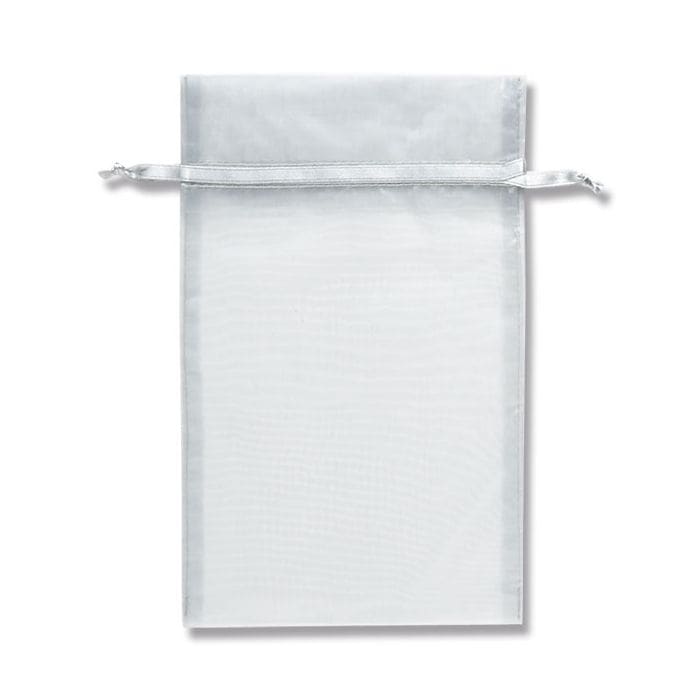 （まとめ買い）シモジマ HEIKO 巾着袋 オーガンジーバッグ 平袋タイプ L シルバー（SV） 10枚 幅150x高240mm ラッピング用品 008705062 [x3セット]