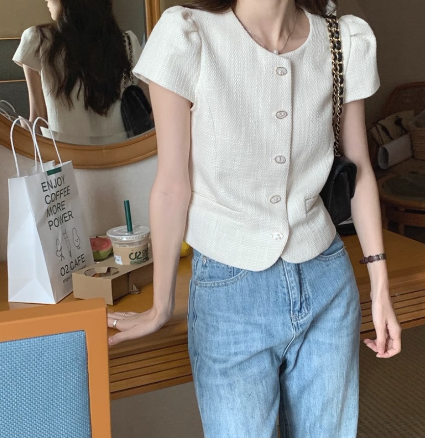 アウター デート モテアイテム ジャケット 半袖 ツイード コットン 大人可愛い きれいめ 上品 おしゃれ かっこいい 大人可愛い ラブリー キュート ガーリー クール モード系 セクシー エレガント