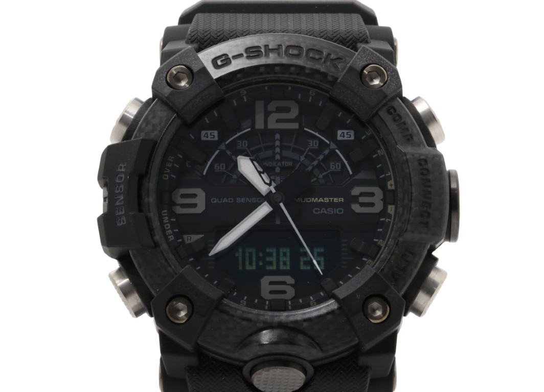 腕時計 G-SHOCK MASTER OF G - LAND MUDMASTER カーボン ステンレススチール 樹脂 GG-B100XMB-1AJF アナデジ ブラック【本物保証】