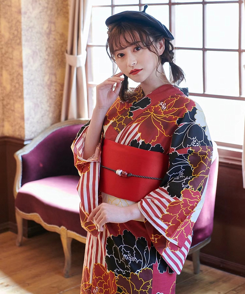 和服浴衣女性正装純綿伝統様式写真撮影復古服旅着物