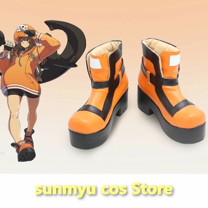 ギルティギア メイ オレンジ靴　コスプレ靴 ブーツ