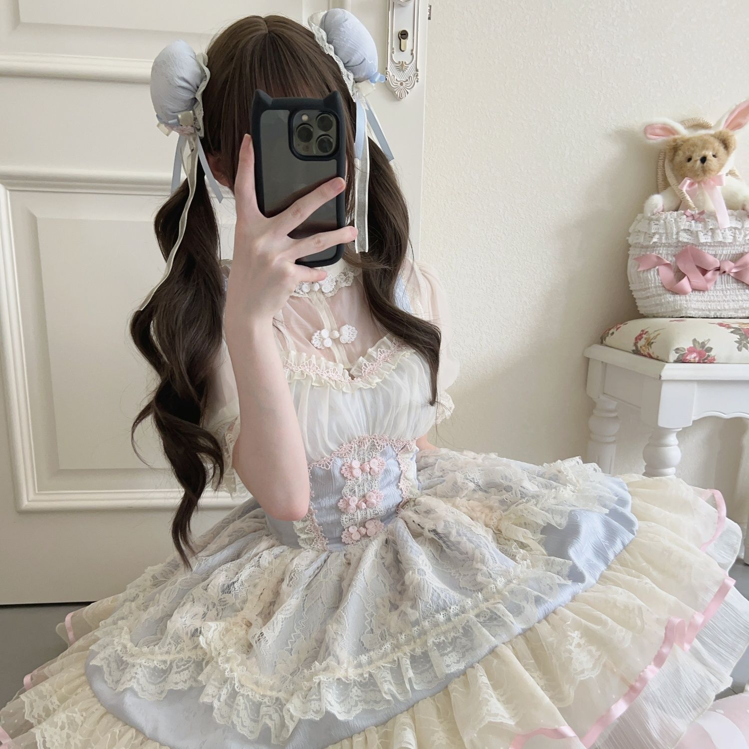 コスプレ ロリータ せっけい 中華 バレエ風 つり革 jskワンピース 夏 ドレス 韓国 花嫁 茶会