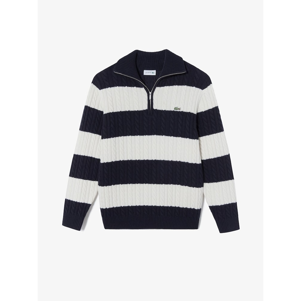 LACOSTE メンズケーブルハーフジップアップワイドカラープルオーバー AH301E-54N XFJ Q2NAH301E-54NXFJ