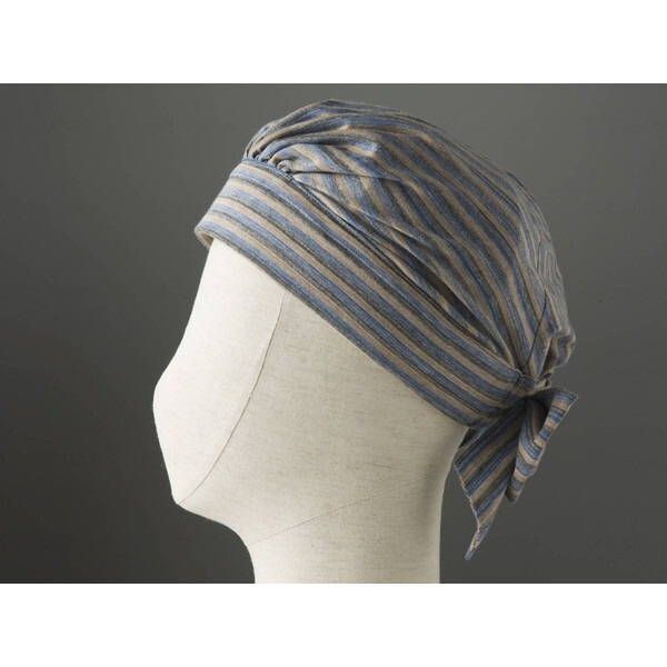 特殊衣料 abonetホーム ターバンN ストライプブルー 56～58 メーカー直送