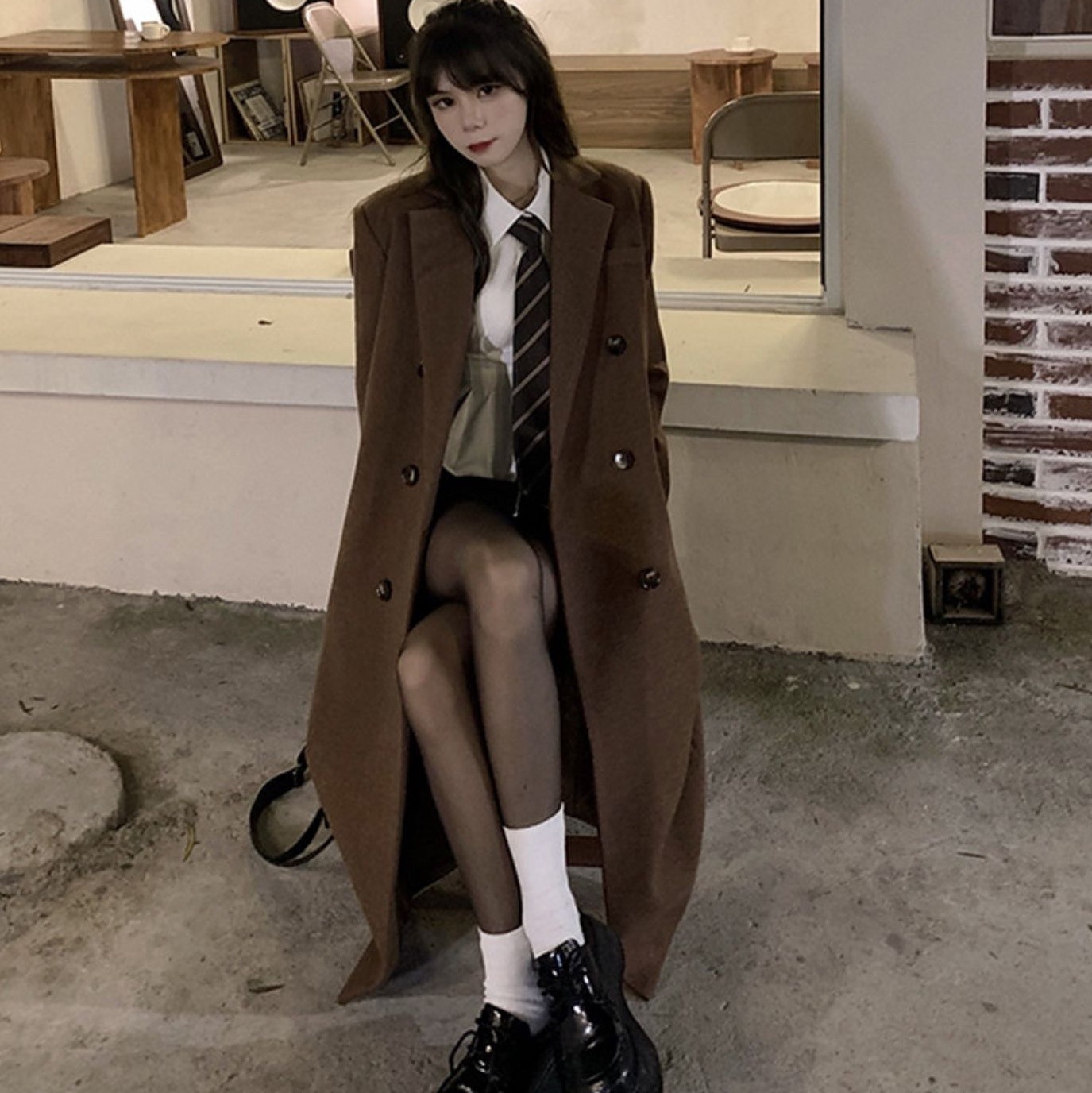 アウター コート 上着 ロングコート チェスターコート ロング ロング丈 袖あり 長袖 Vネック 襟付き かわいい 大人かわいい きれいめ シンプル 大人 上品 おしゃれ お洒落 ガーリー こなれ感