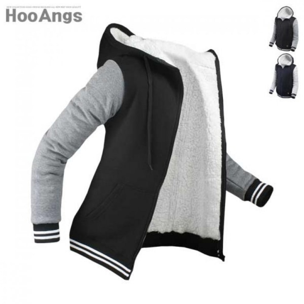 (ジュアンズ) フリースカラーパッチパーカージップアップ BMHD7119