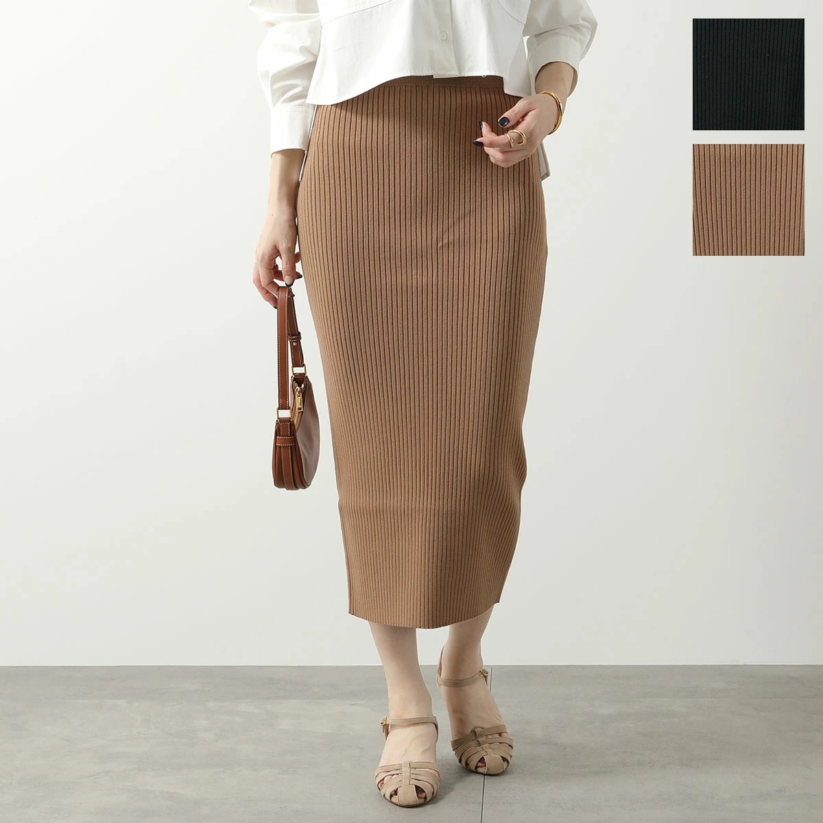 WEEKEND MAX MARA ウィークエンド マックスマーラ スカート CALOTTA カロッタ レディース タイト ニット リブ カラー2色
