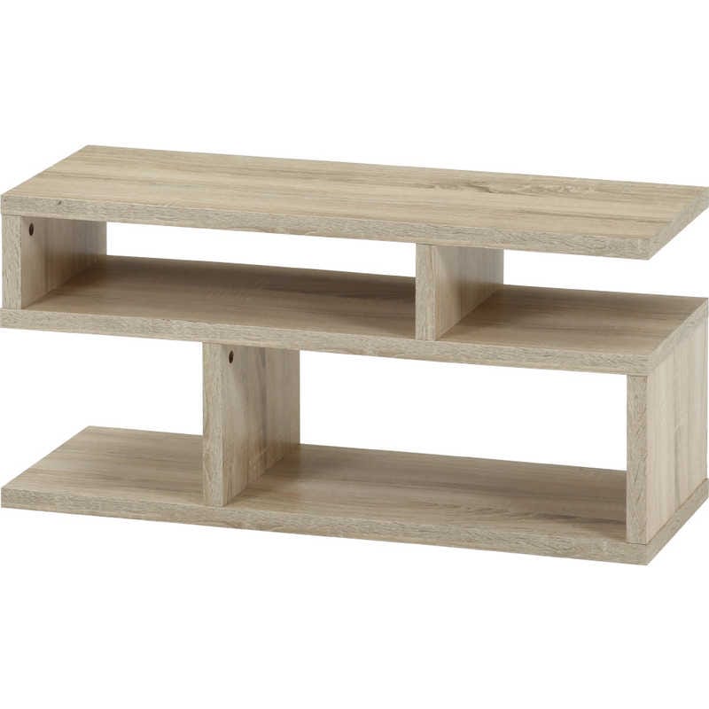 不二貿易　S字型TV台 80幅 オーク　51488