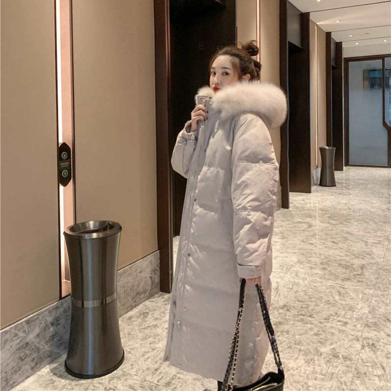 ダウンコート レディース 超ロング ダウンジャケット フードファー付き サイドポケット aライン 着痩せ 大きいサイズ ロング丈 ロングコート 長袖 秋冬 ミセス 体型カバー OceanMap