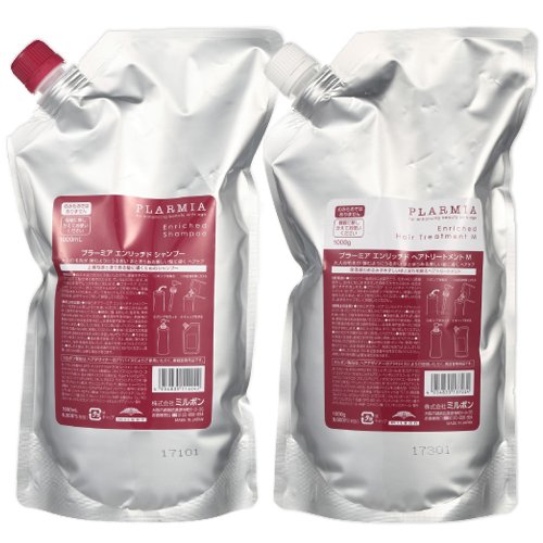 プラーミア エンリッチド シャンプー 1000mL + トリートメント M 1000g 詰め替え セット