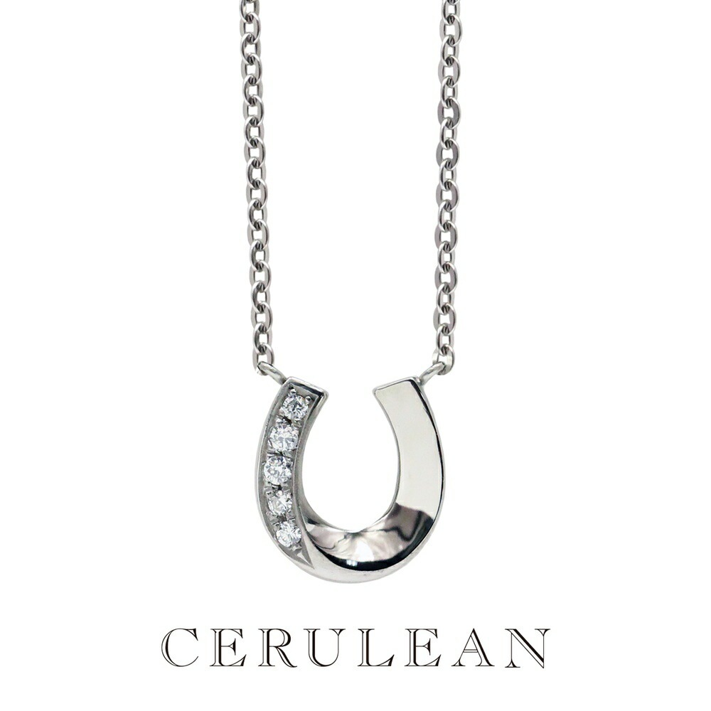 CERULEAN セルリアン ネックレス ホースシュー レディース ダイヤモンド 0.05ct 日本製 ダイヤ シンプル サージカルステンレス アレルギー対応 誕生日 彼女 妻 結婚記念日 ギフト ク