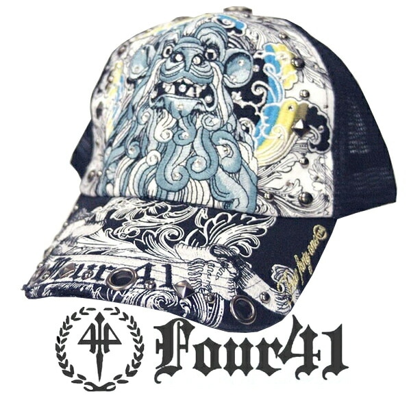 LA直輸入 Four41 Los Angeles フォーフォーティーワン キャップ スワロフスキー ブラック 051 インポート メンズ レディース 帽子 インポート セレブ セレカジ アメカジ