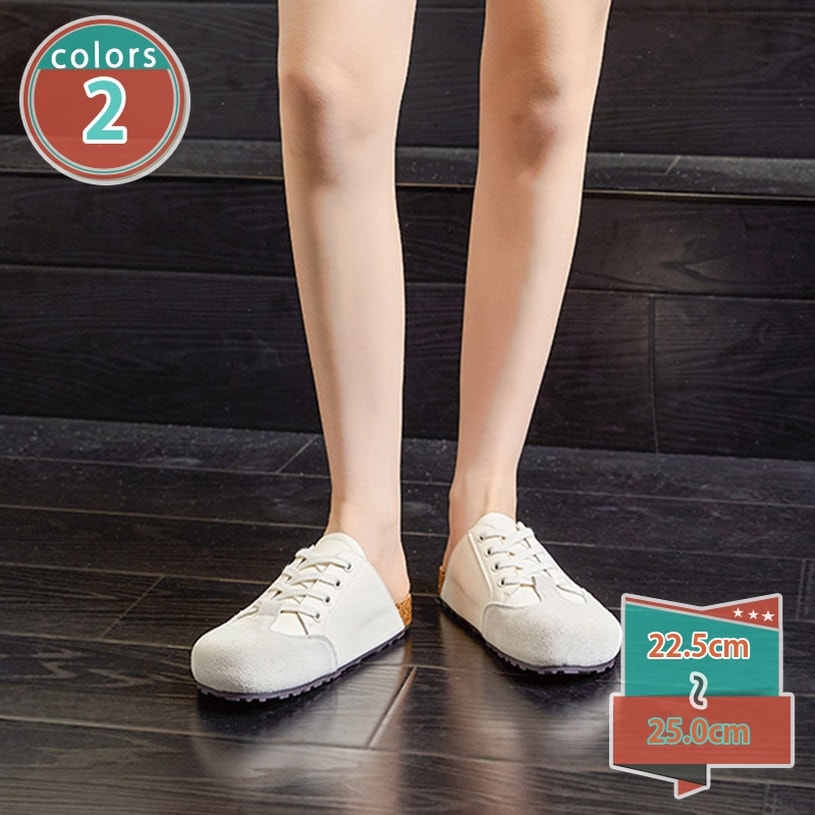 クーポン 軽量 かかとなし スニーカー レディース スリッポン 厚底 スリッパ サボサンダル 春夏 おしゃれ スウェード 丈夫 ラウンドトゥ ミュール ファッション 履きやすい 可愛い 痛くない コン