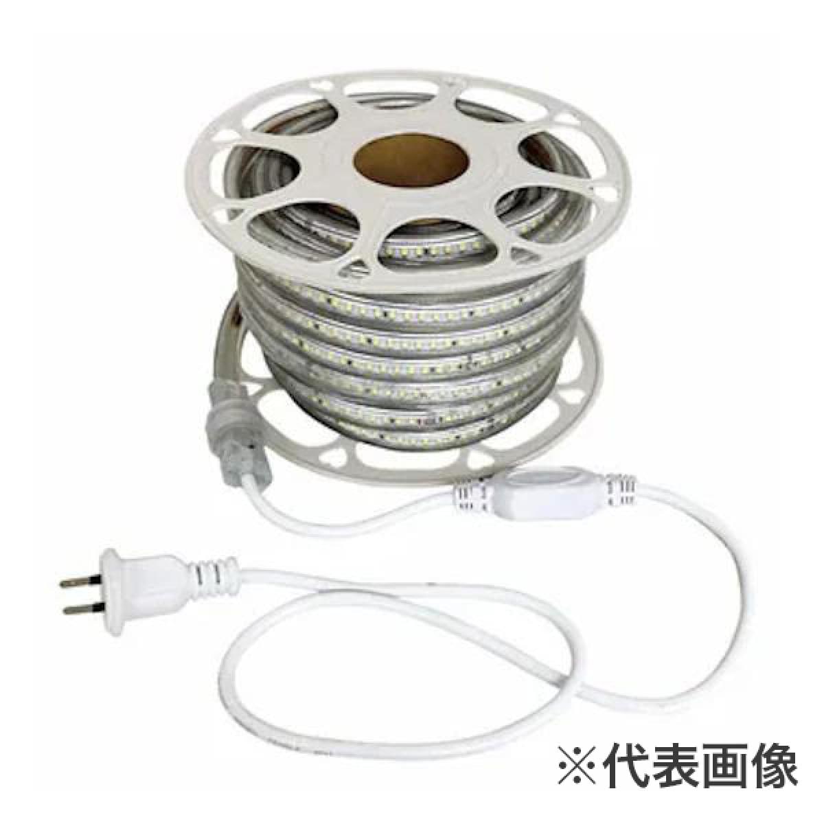 【C】 【在庫有・即納】富士倉 LEDロープライト 両面発光 白 20m（電源付き） FRL-W20M-W　作業灯 照明用品 工事 現場 照明