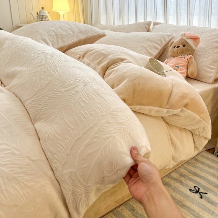 三日出荷 人気 布団カバー 3/4点セット 韓ファッション 布団セット寝具 ベッドカバー布団カバーセットシングルふわふわ 厚手 裏起毛 布団カバー ベッドカバー 枕カバー 保温 毛布 寝具 冬 可愛