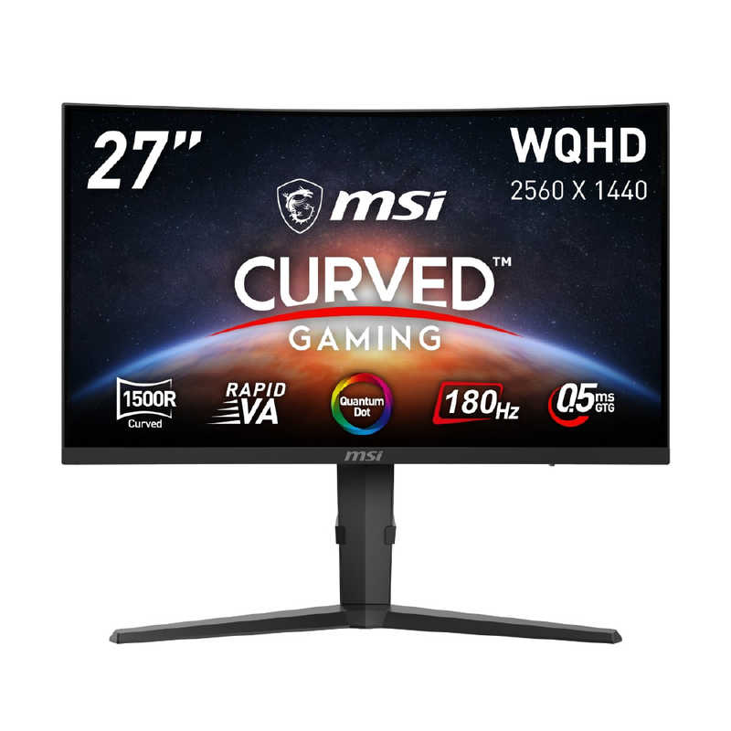 MSI　ゲーミングモニター MAG275CQRFQDE2 ［27型 /WQHD(2560×1440) /ワイド /曲面型］