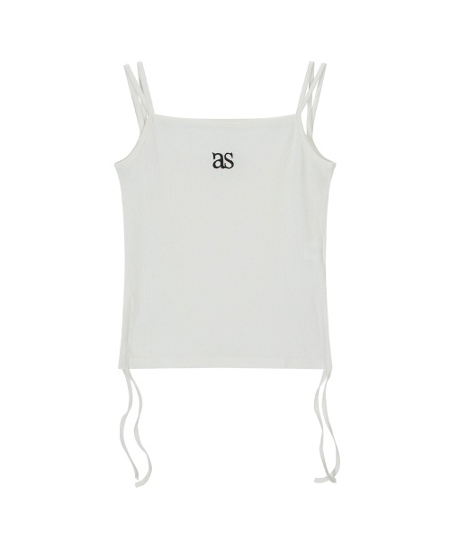 【AS"ON】 LAYER SHIRRING SLEEVELESS / WHITE 正規品