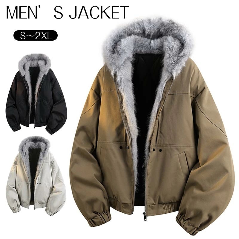 【最新モデル登場！！】フェイクファー付きメンズコート 中綿アウター 中綿入れジャケット メンズアウター 中綿コート ブルゾン フード付き 大きいサイズ ミリタリージャケット 冬服 秋冬30代 40代 5,210円