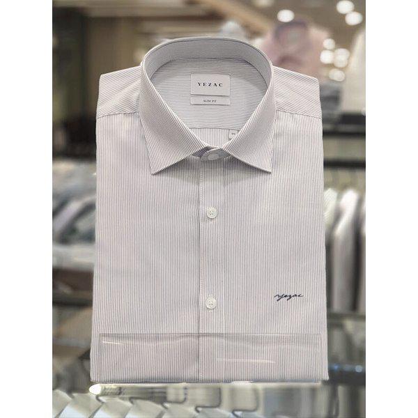 [] ピンストライプ ネイビー リンクルフリー スリムフィットシャツ YJ4 SBS 160 NY (P003106118)