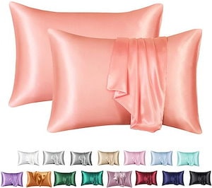 2枚セット シルク 枕カバー シルク模倣枕カバー シルク枕カバー 厚手