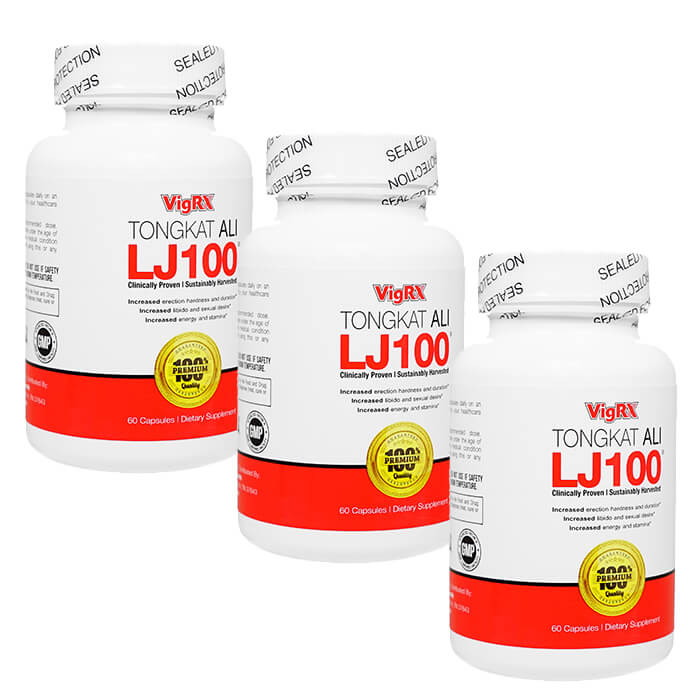 VigRXトンカットアリLJ100 60錠 3本 SVigRX Tongkat ALI LJ100 海外直送日時指定不可　国際書留郵便