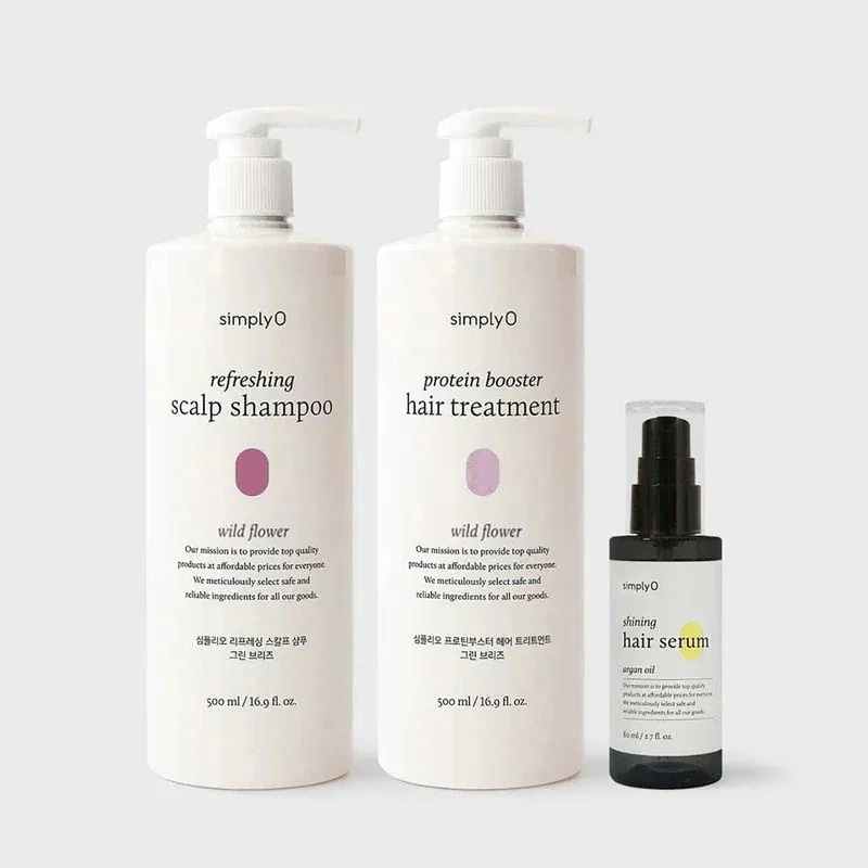 【夏の頭皮ベタつき・ニオイ対策に】シンプリオ　スカルプ ヘアケアセット Wild Flower 500ml 国内配送 正規品 シャンプー トリートメント 韓国コスメ