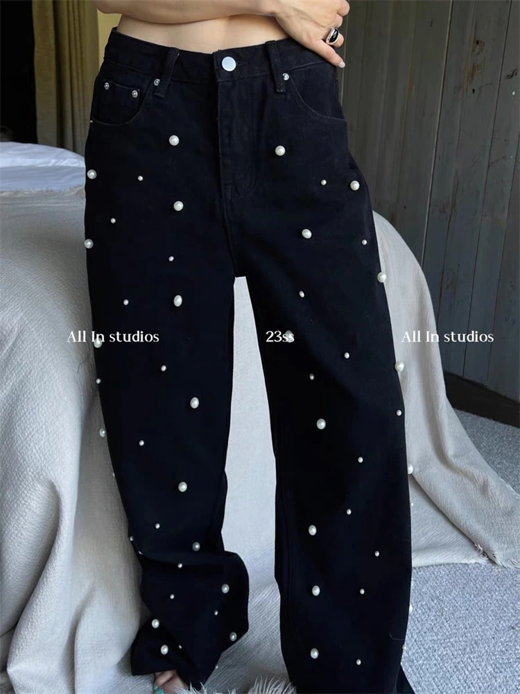 早い者勝ち スラックス 2023早春 ジーンズ おしゃれ 快適である スパイク ワイドパンツ ヴィンテージ ロングパンツ 怠惰な風