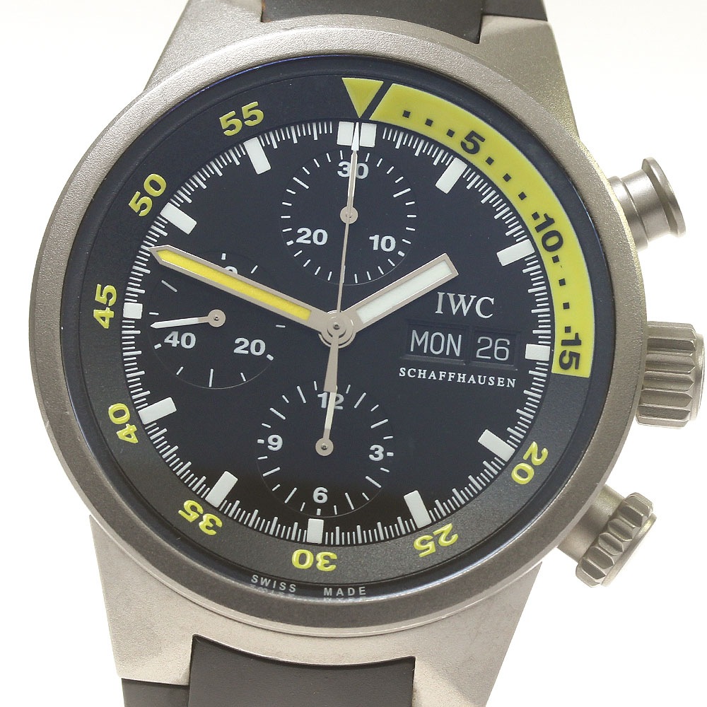 ベルト訳あり IWC IWC SCHAFFHAUSEN IW371918 アクアタイマー クロノグラフ デイデイト 自動巻き メンズ _828328【中古】 214,100円
