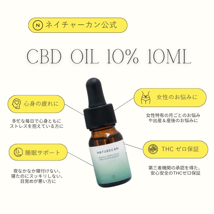 公式 高濃度 CBDオイル 10% 10ml ブロードスペクトラム テルペン THCフリー 睡眠 高体感 初心者 CBD 健康食品 オーガニック PMS 女性のお悩み
