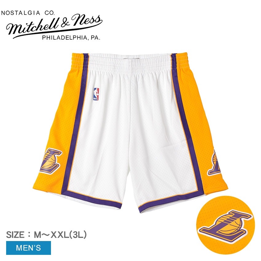 ミッチェル＆ネス NBA SWINGMAN SHORTS LAKERS 09 SMSHAC19184-LALWHIT09 メンズ Los Angeles Lakers バスケットボール パンツ