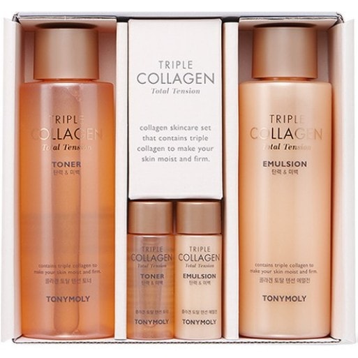 トリプル コラーゲン トータル テンション トナー & エマルジョン 2点セット (鎮静/弾力/保湿/栄養供給/活力/しわ防止)