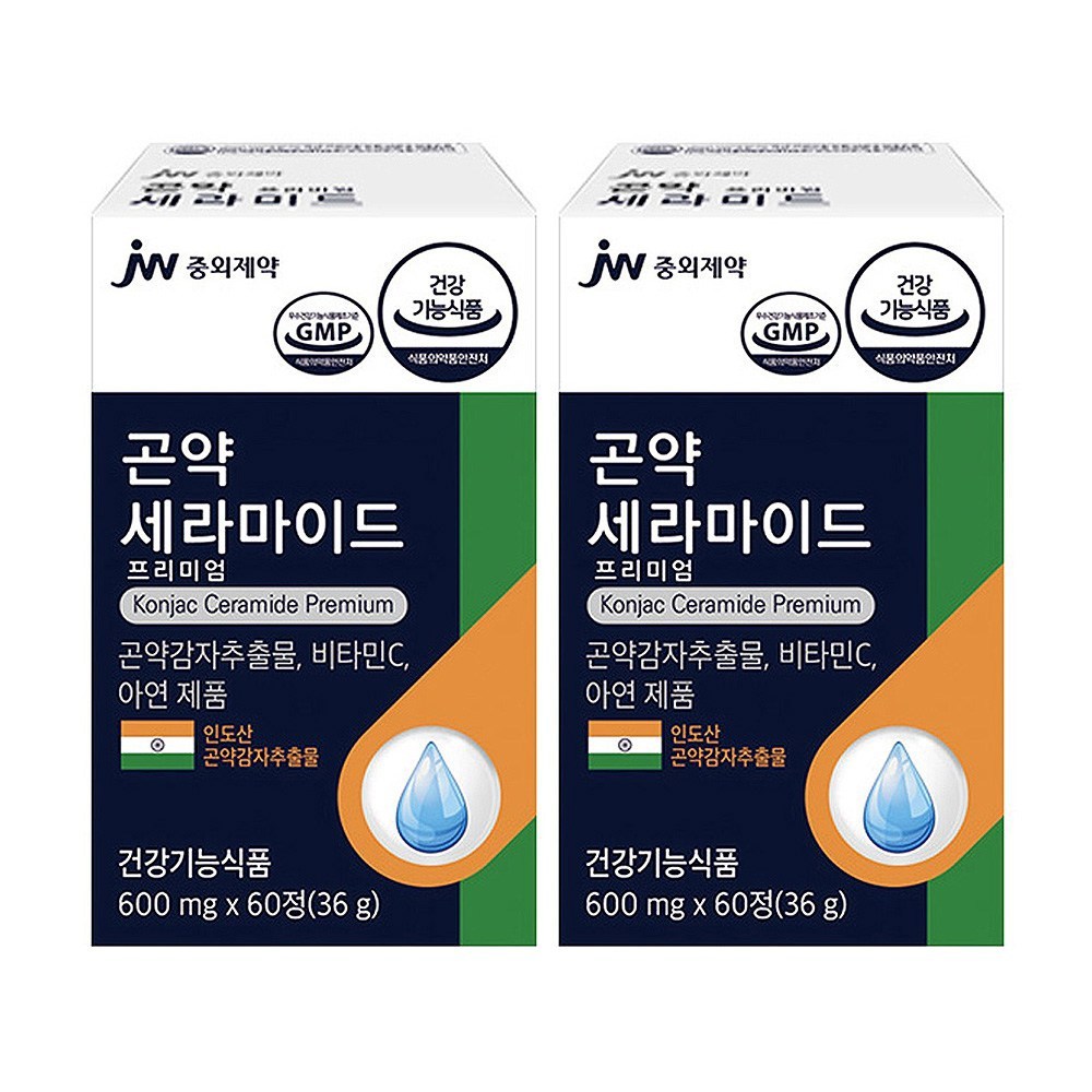 JW中外医薬コンニャクセラミドプレミアム1.8mg 60錠600mgセラミドジャガイモ抽出物60錠2個