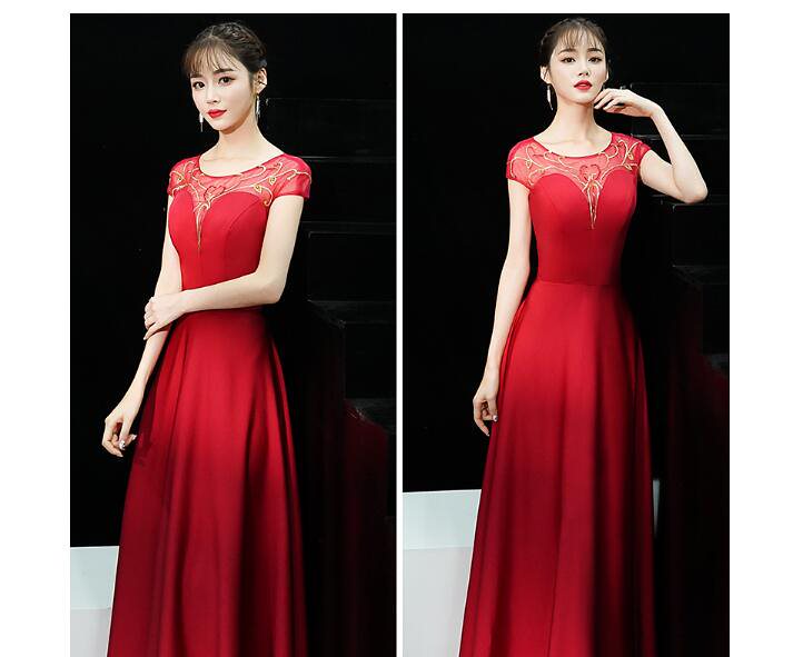 透かし彫り ロング丈ドレス パーティードレス ミディアムワンピース 演奏会 発表会 ピアノ コンサー